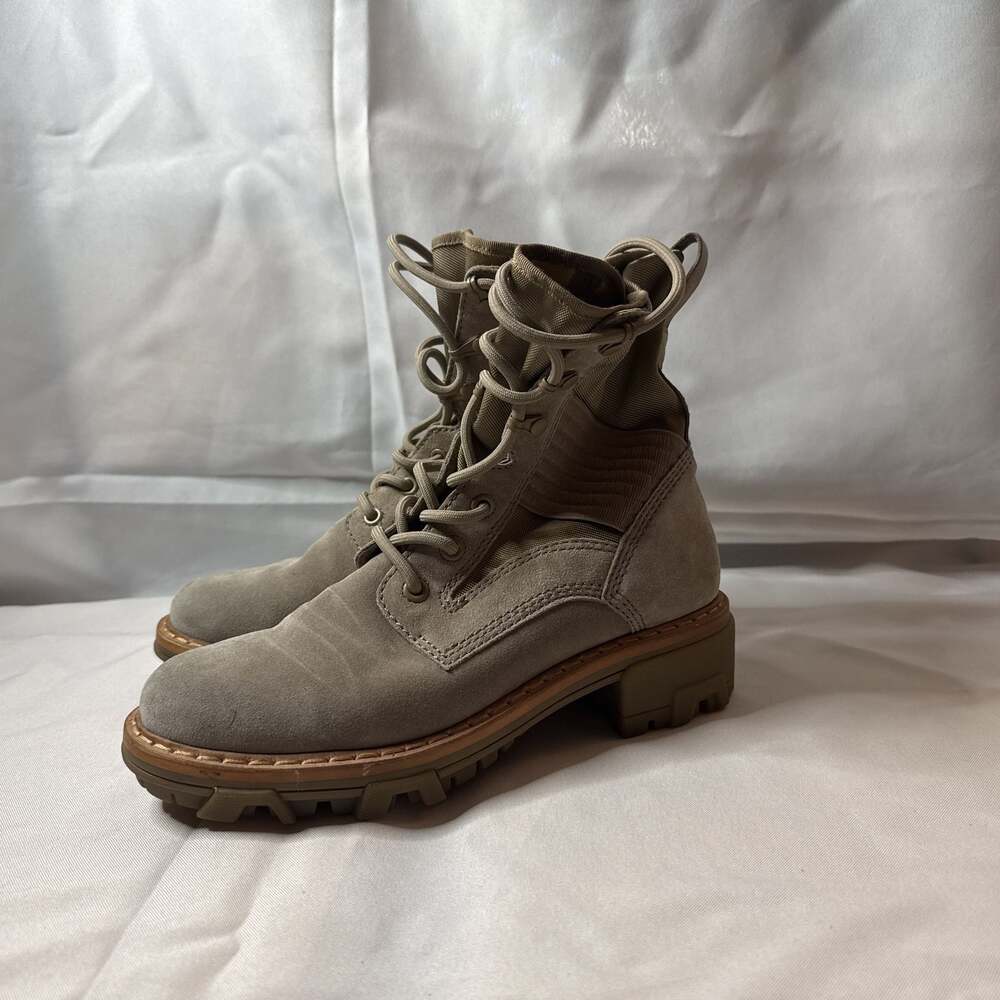 Rag & Bone Shiloh Suede and Mesh Combat Boots